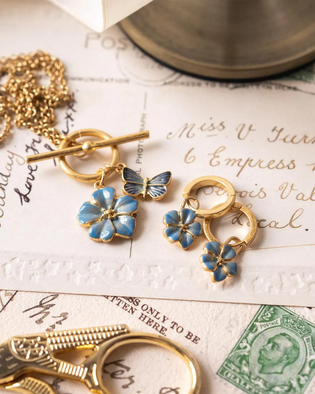 Clearance Fable England Flower Huggie Earrings