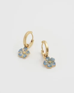 Clearance Fable England Flower Huggie Earrings