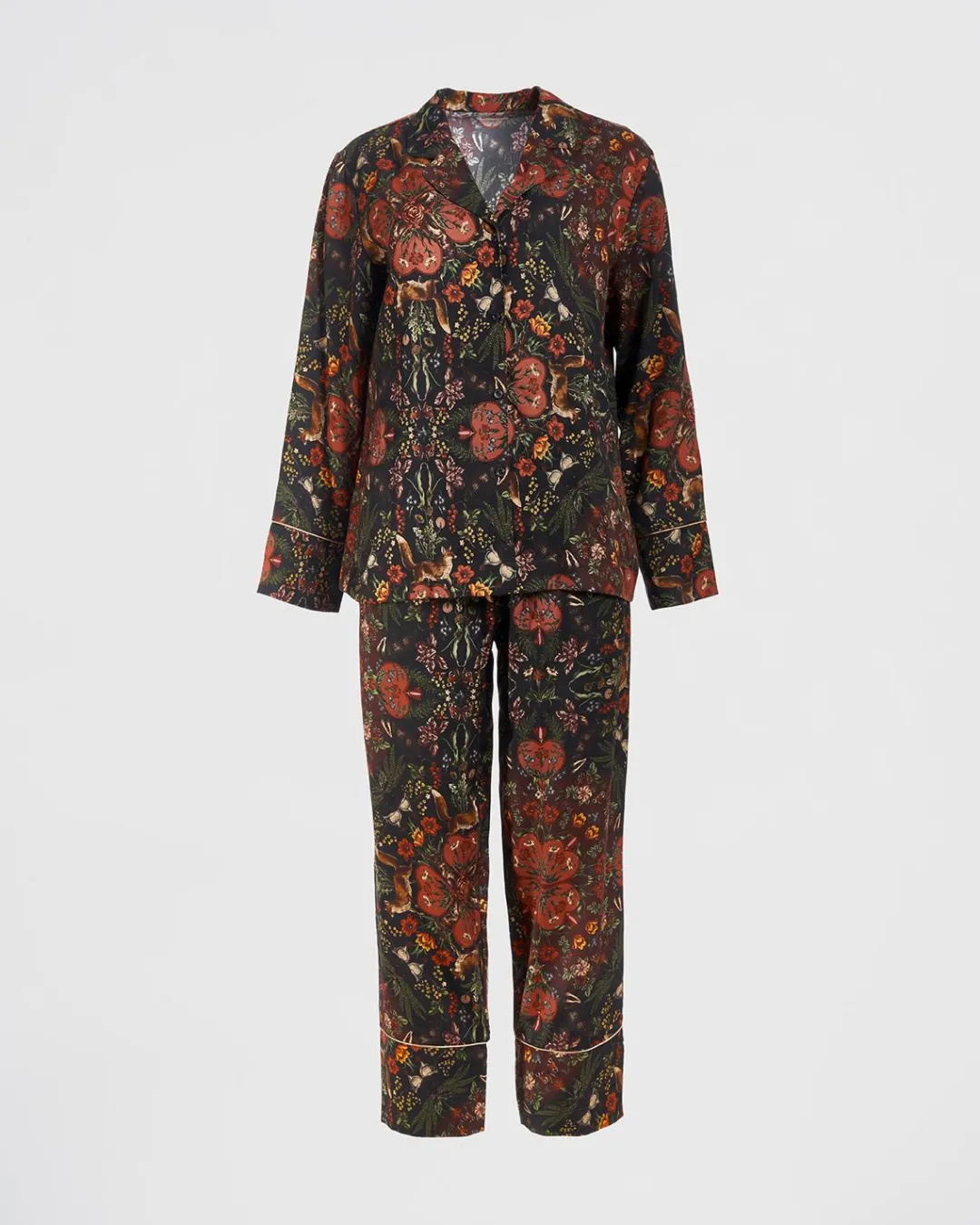 Online Fable England Folksy Fox Pajamas Black