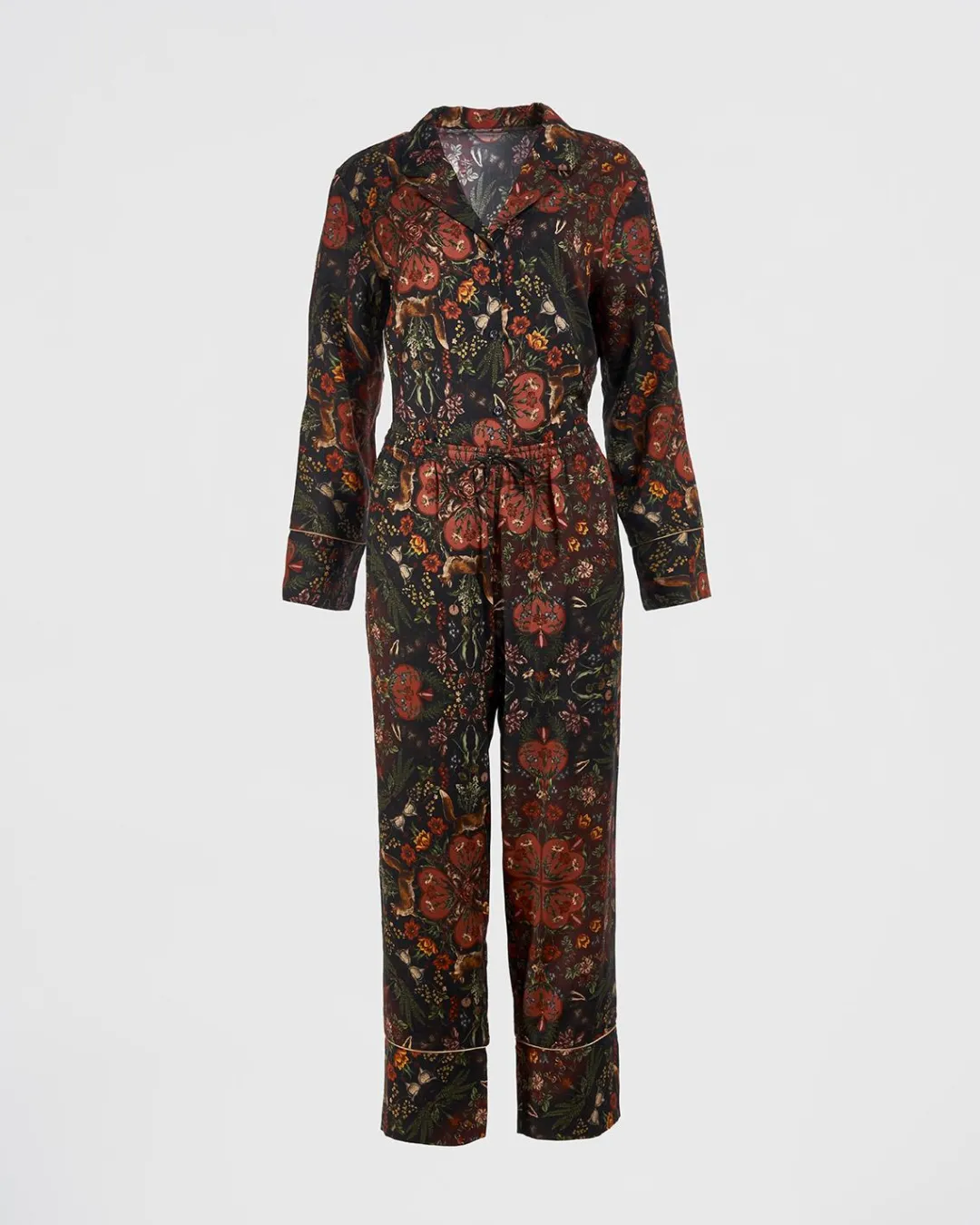 Online Fable England Folksy Fox Pajamas Black
