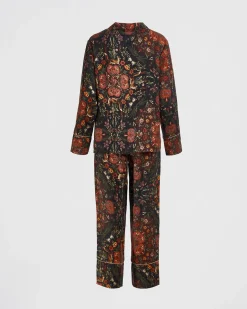 Online Fable England Folksy Fox Pajamas Black