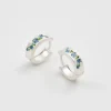 Clearance Fable England Forget Me Not Silver Mini Hoop Earrings