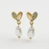 New Fable England Forget-Me-Not Heart & Pearl Earrings