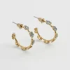 Fashion Fable England Forget-Me-Not Stud Hoop Earrings