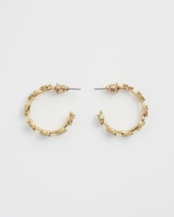 Fashion Fable England Forget-Me-Not Stud Hoop Earrings