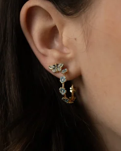 Fashion Fable England Forget-Me-Not Stud Hoop Earrings