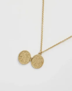 Sale Fable England Fox & Acorn Oval Chain Locket Necklace