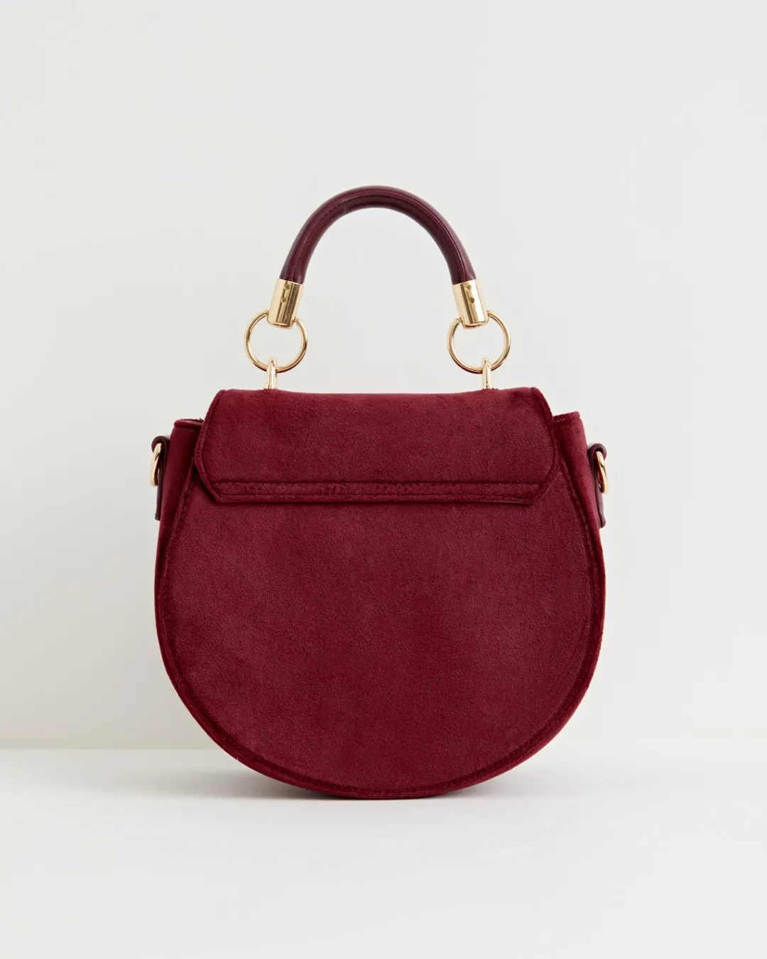 Outlet Fable England Fox & Mushroom Embroidered Saddle Bag - Redcurrant Velvet