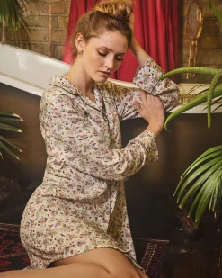 Sale Fable England Fruity Floral Cream Night Shirt