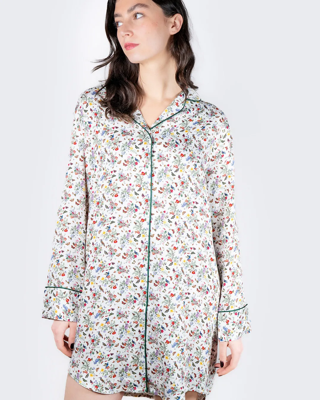 Sale Fable England Fruity Floral Cream Night Shirt