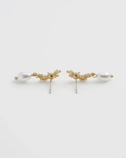 Online Fable England Hibiscus & Pearl Earrings