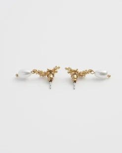 Online Fable England Hibiscus & Pearl Earrings