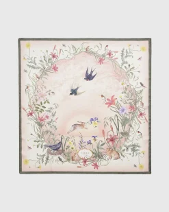 Online Fable England High Tea Narrative Ivory Square Scarf