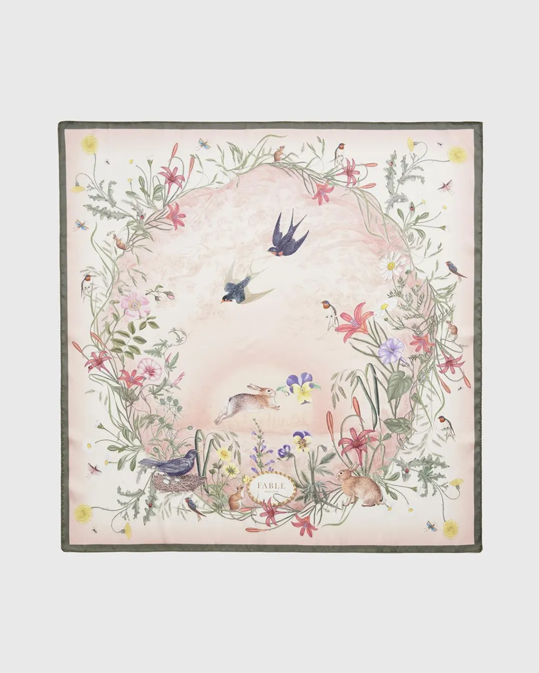 Online Fable England High Tea Narrative Ivory Square Scarf