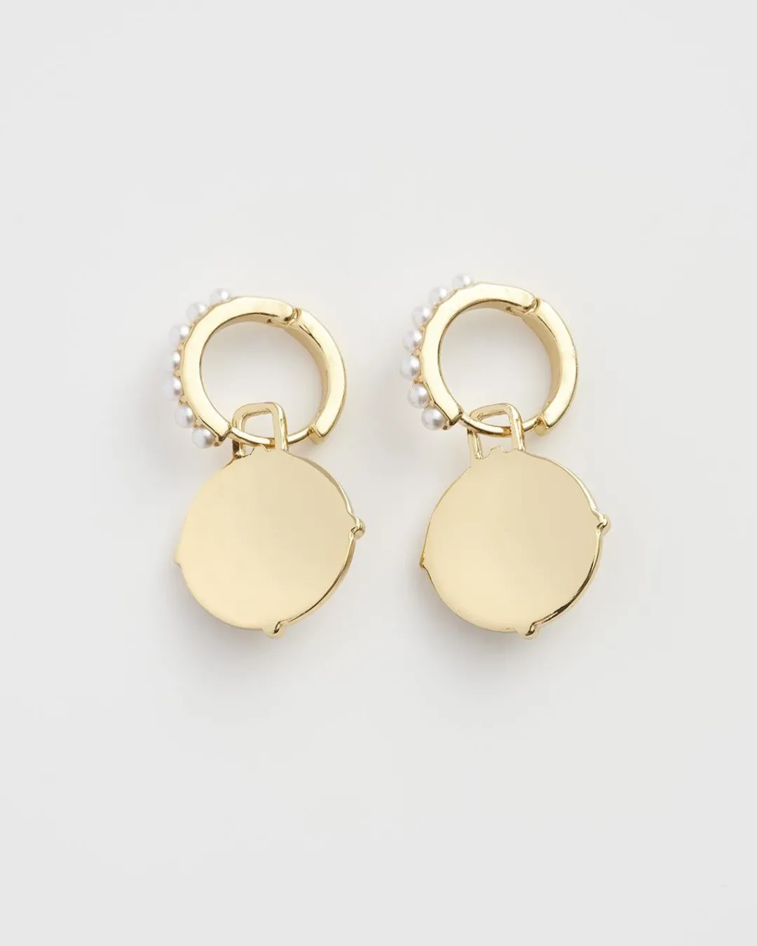 Clearance Fable England Honey Bee & Pearl Huggie Earrings