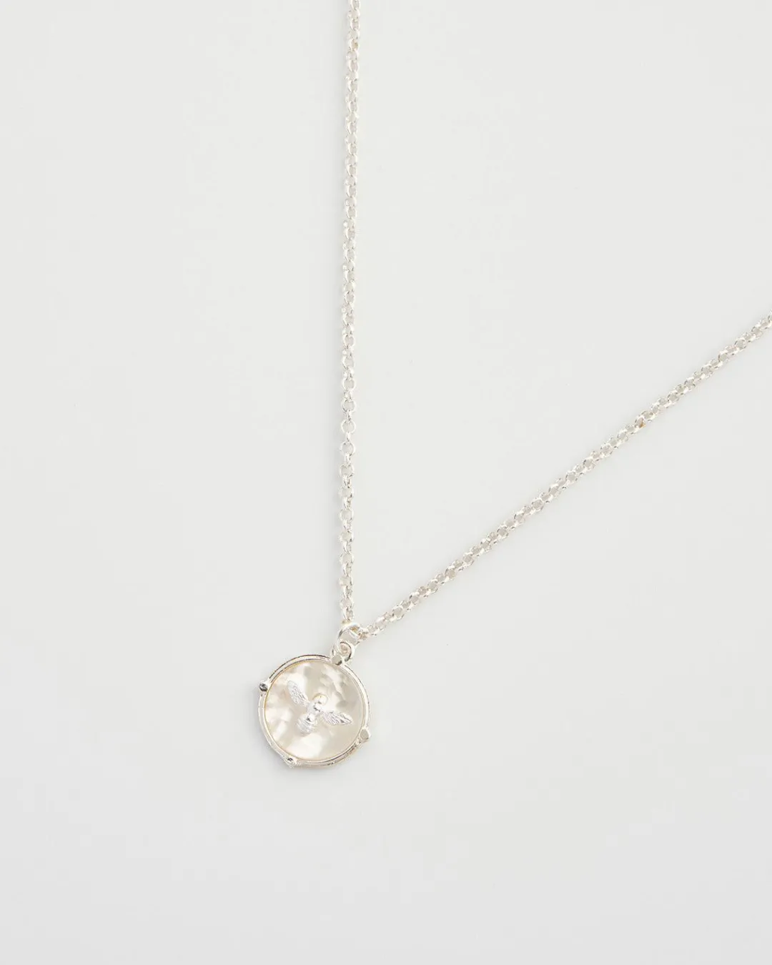 Sale Fable England Honey Bee & Pearl Pendant Silver