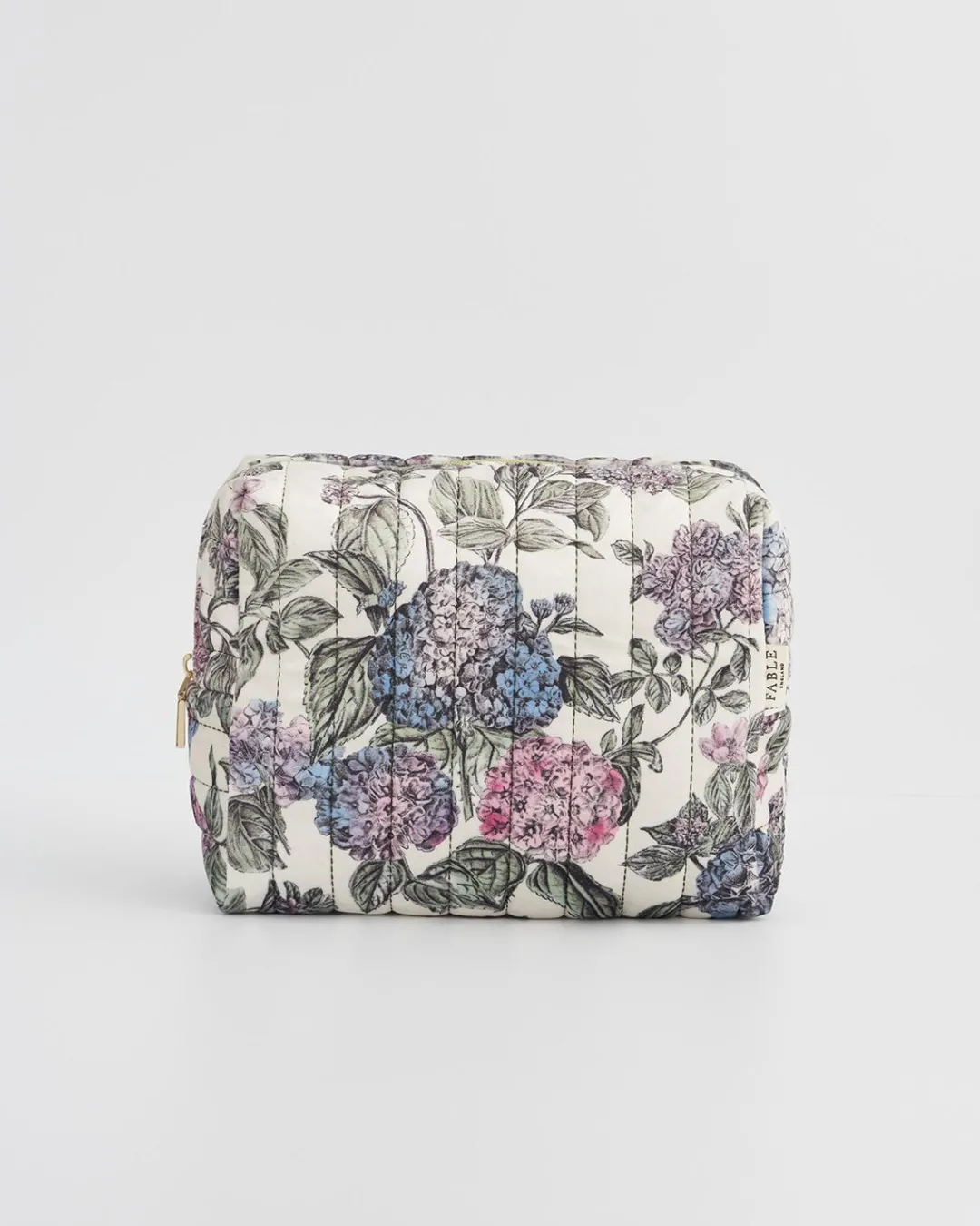 Fashion Fable England Hydrangea Large Quilted Makeup Bag