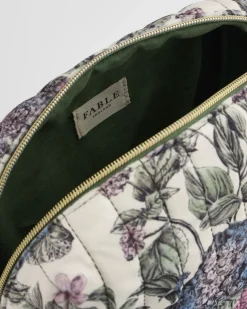 Fashion Fable England Hydrangea Large Quilted Makeup Bag