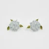 Hot Fable England Hydrangea Silver Earrings