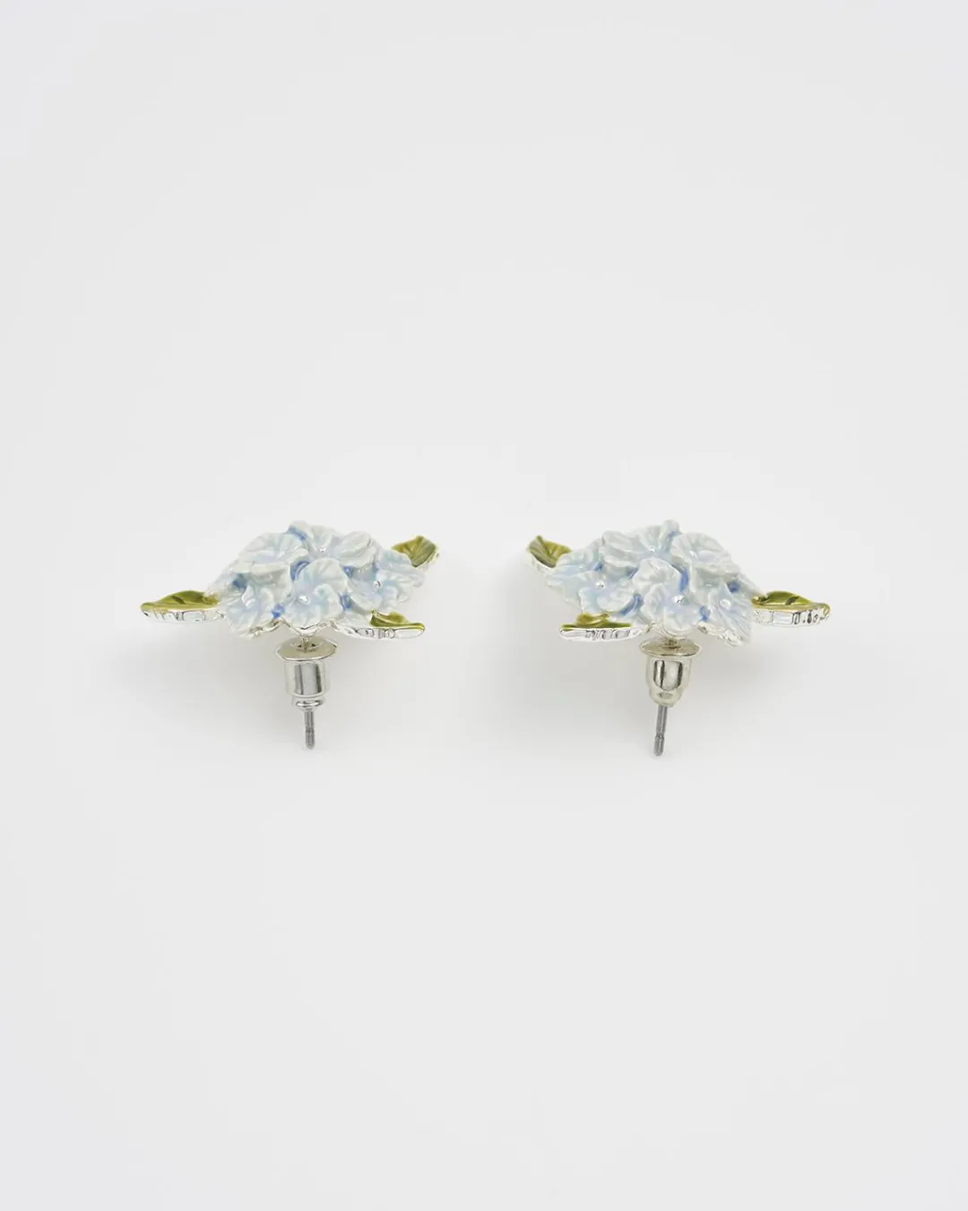 Hot Fable England Hydrangea Silver Earrings