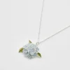 Fashion Fable England Hydrangea Silver Necklace