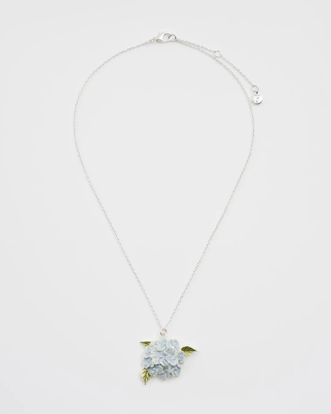 Fashion Fable England Hydrangea Silver Necklace