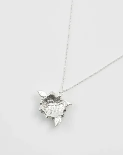 Fashion Fable England Hydrangea Silver Necklace