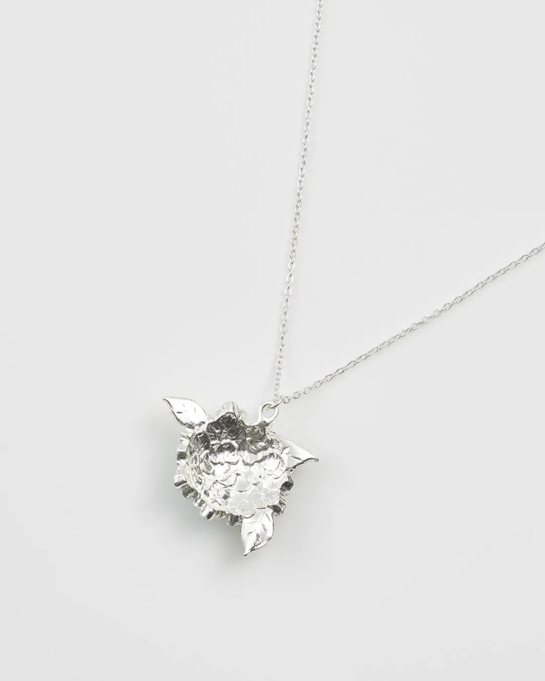 Fashion Fable England Hydrangea Silver Necklace