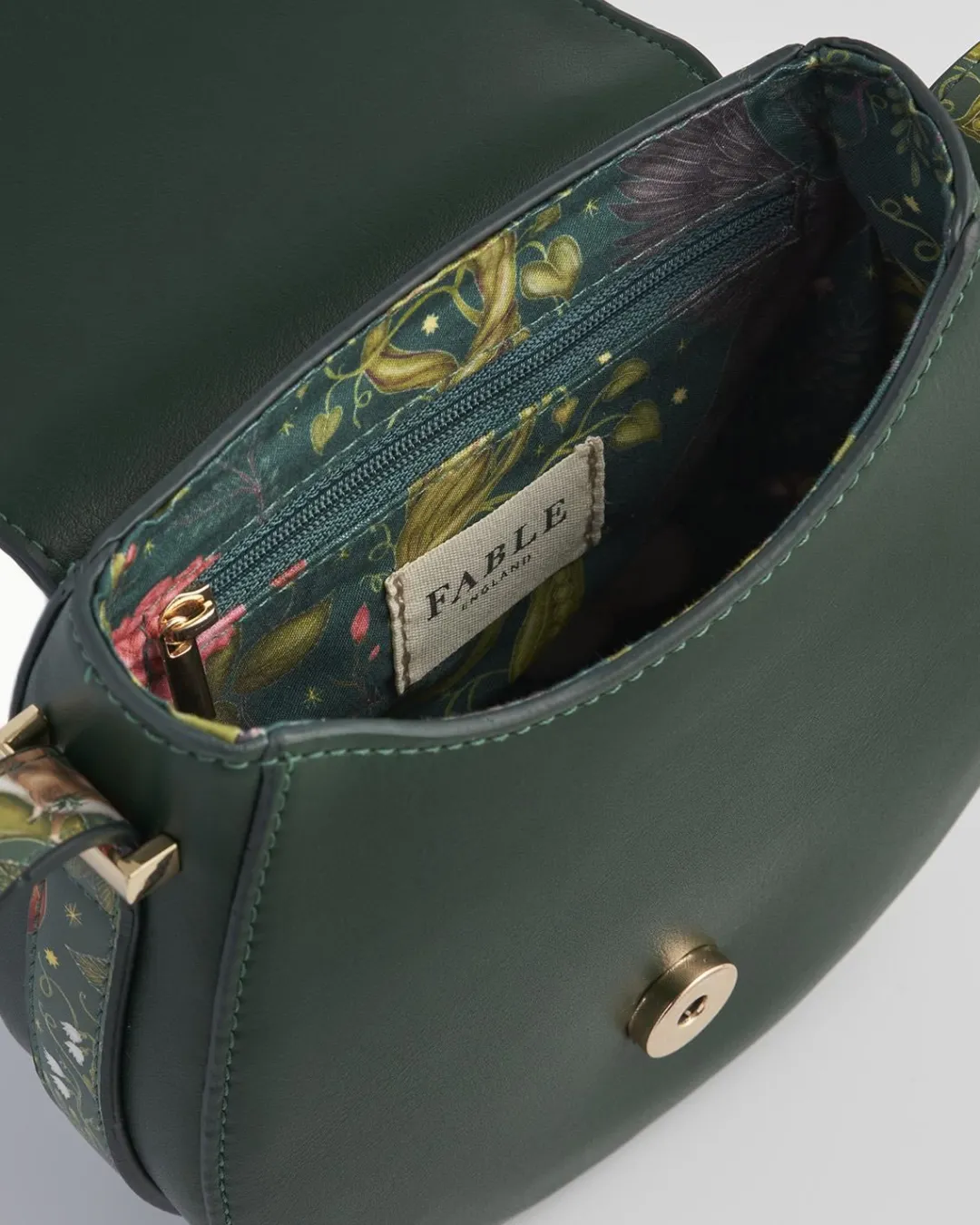 Clearance Fable England Into the Woods Green Saddle Purse