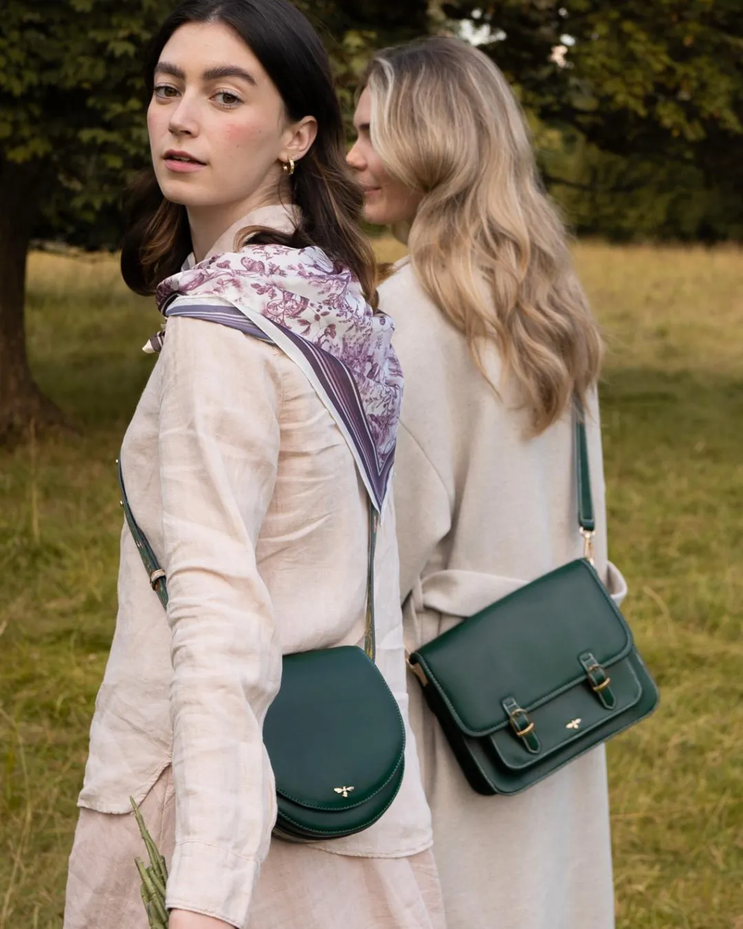 Clearance Fable England Into the Woods Green Saddle Purse