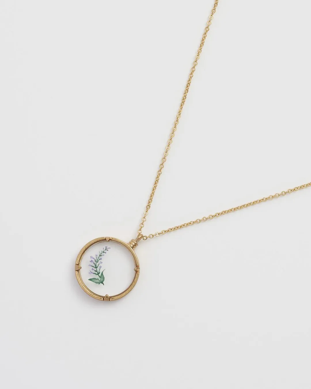 Hot Fable England Lavender Monocle Necklace