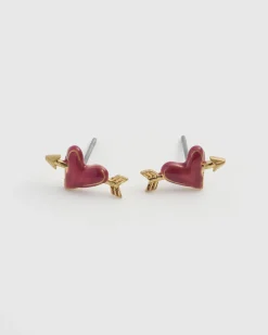 Fashion Fable England Lovestruck Heart Earrings