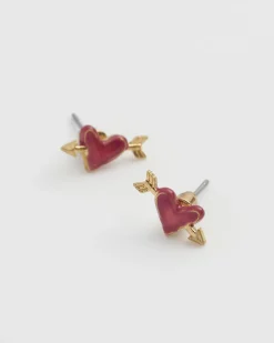 Fashion Fable England Lovestruck Heart Earrings