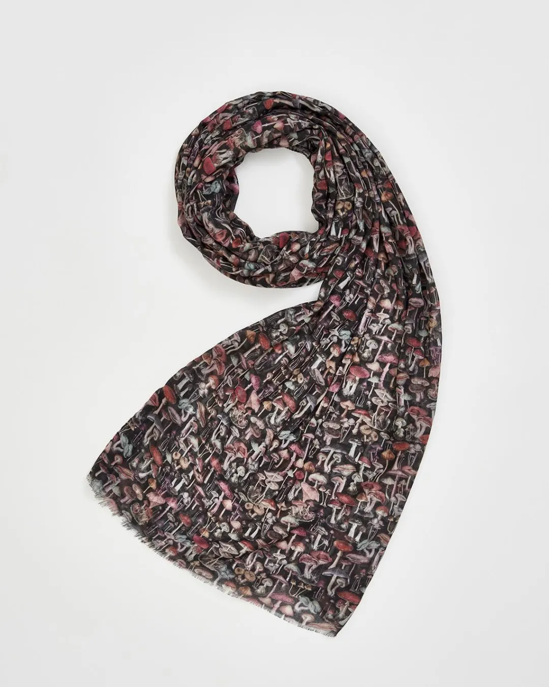 Clearance Fable England Magical Mushroom Black Lightweight Scarf