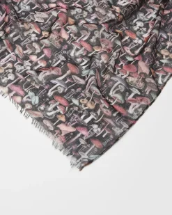 Clearance Fable England Magical Mushroom Black Lightweight Scarf