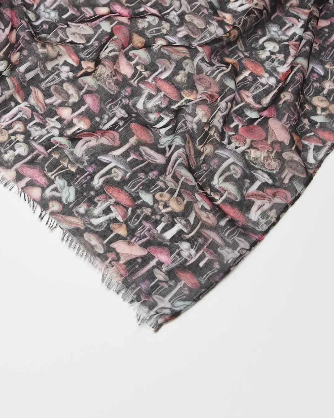 Clearance Fable England Magical Mushroom Black Lightweight Scarf