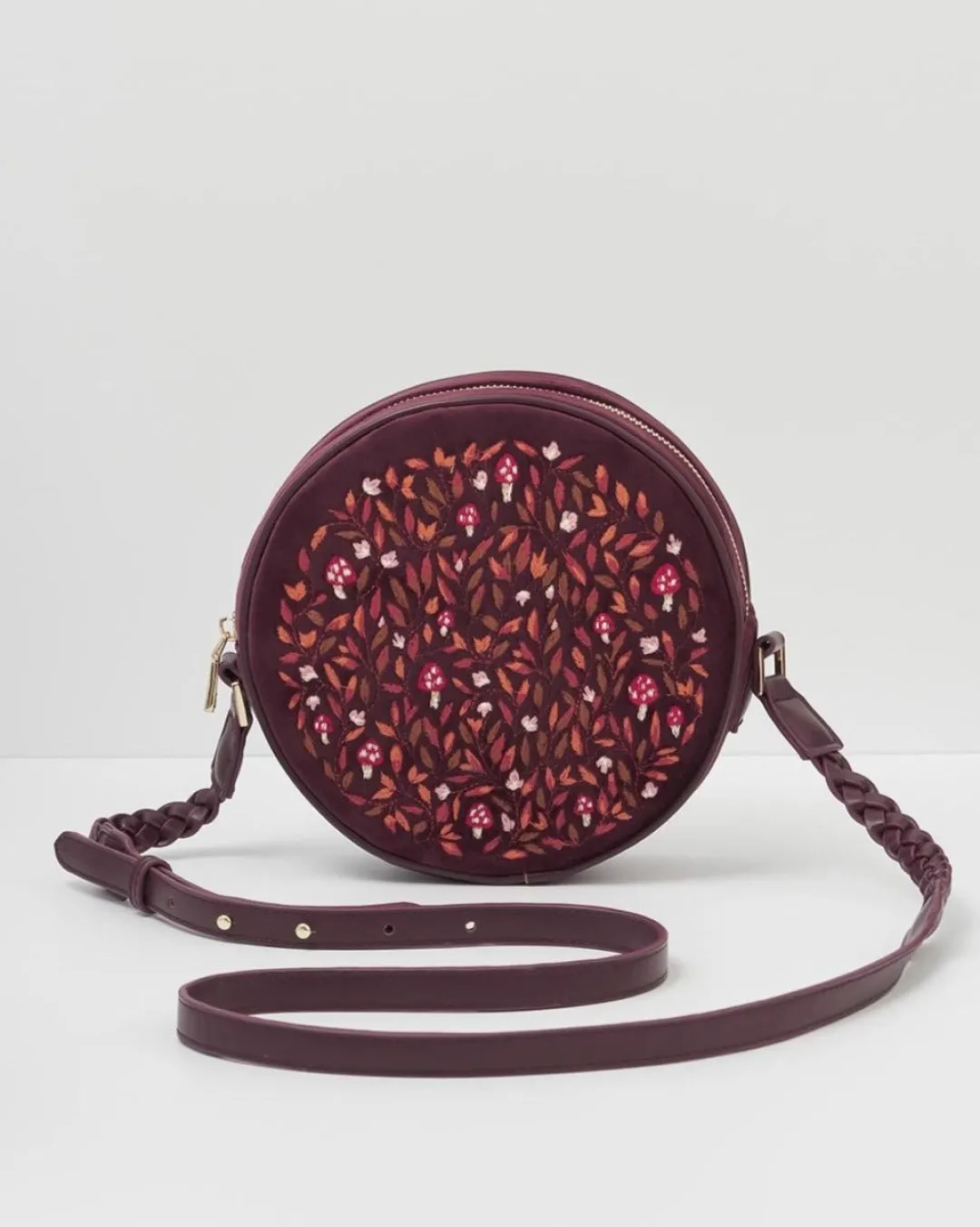 Sale Fable England Magical Mushroom Burgundy Circle Purse