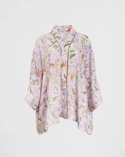 Outlet Fable England Meadow Creature Lilac Short Kimono