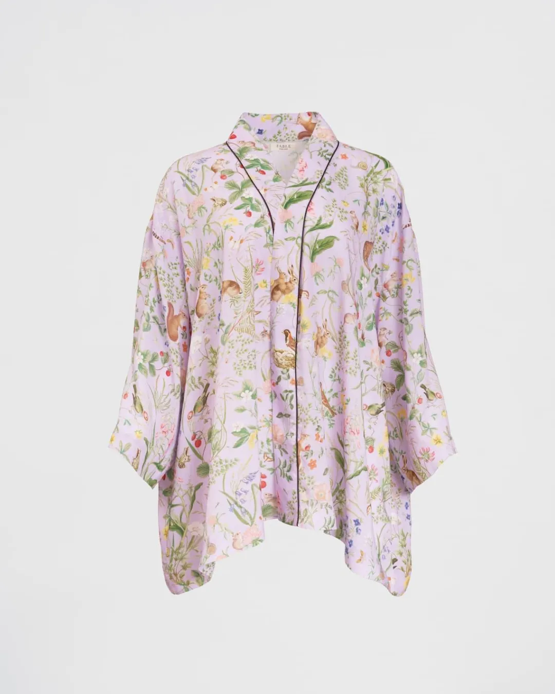 Outlet Fable England Meadow Creature Lilac Short Kimono