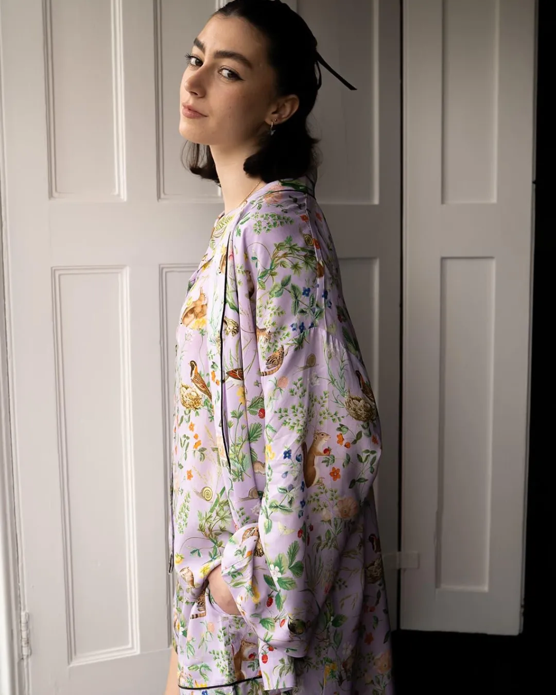 Outlet Fable England Meadow Creature Lilac Short Kimono