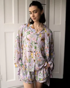 Outlet Fable England Meadow Creature Lilac Short Kimono