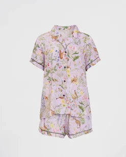 Hot Fable England Meadow Creature Lilac Short Pajamas