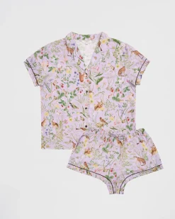 Hot Fable England Meadow Creature Lilac Short Pajamas