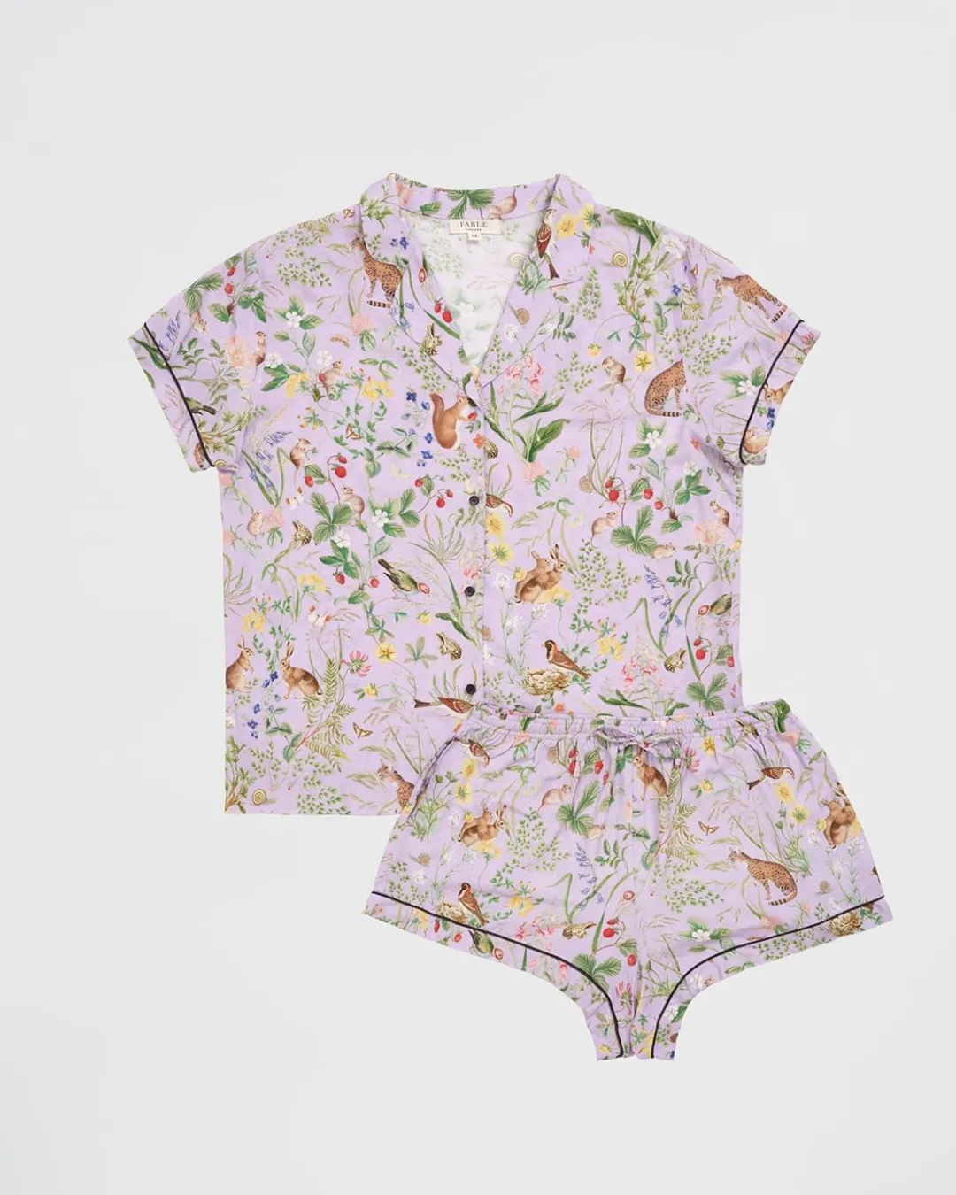 Hot Fable England Meadow Creature Lilac Short Pajamas