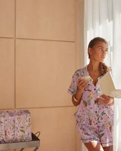 Hot Fable England Meadow Creature Lilac Short Pajamas