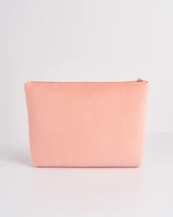 Online Fable England Midsummer Dream Cherry Embroidered Peach Velvet Pouch