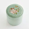 Fashion Fable England Morning Song Bird Embroidered Round Jewellery Box