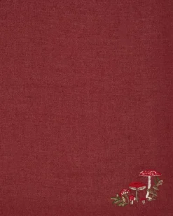Sale Fable England Mushroom Embroidered Burgundy Pashmina Scarf