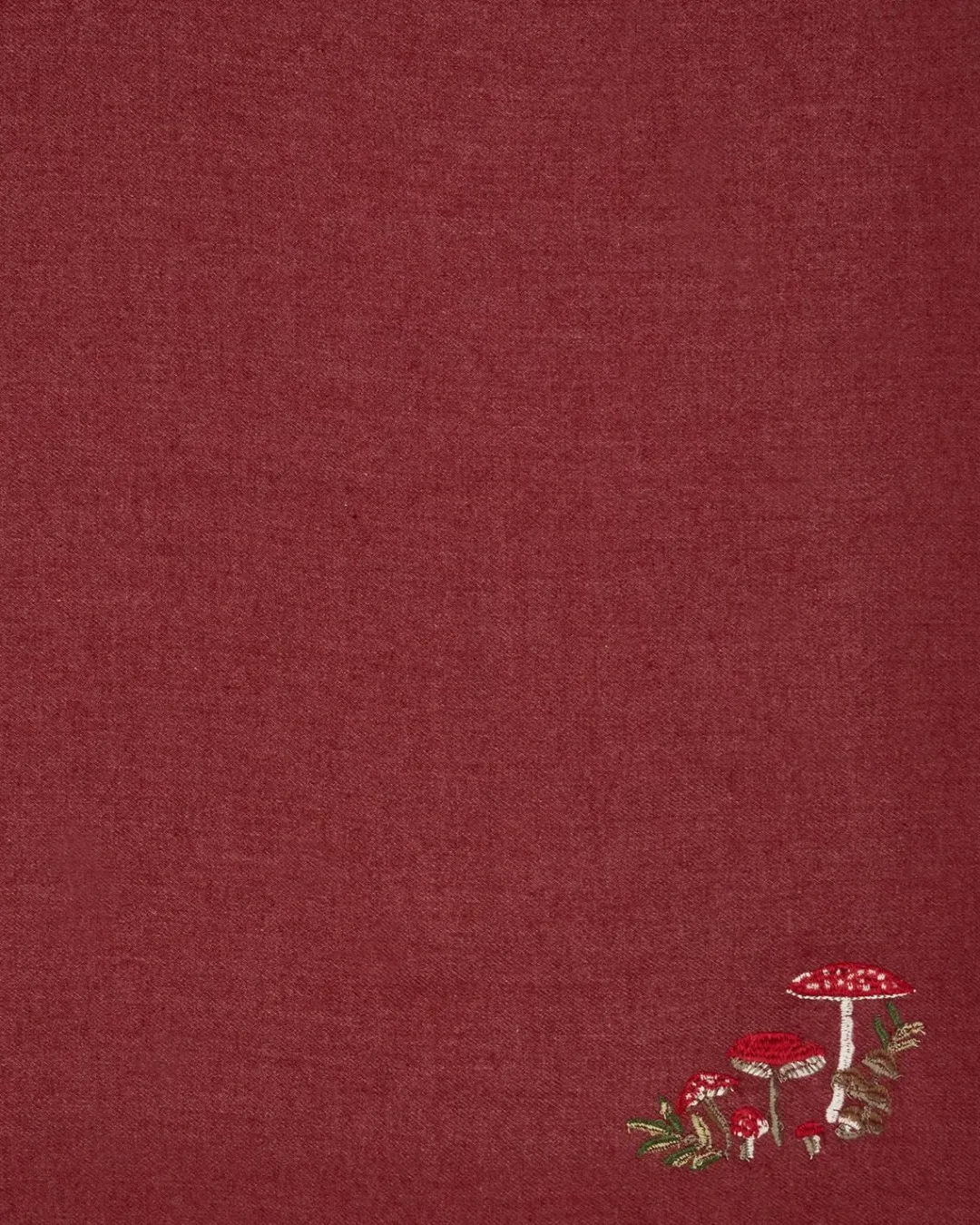 Sale Fable England Mushroom Embroidered Burgundy Pashmina Scarf