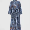 Outlet Fable England Nocturnal Garden Kimono Midnight Blue